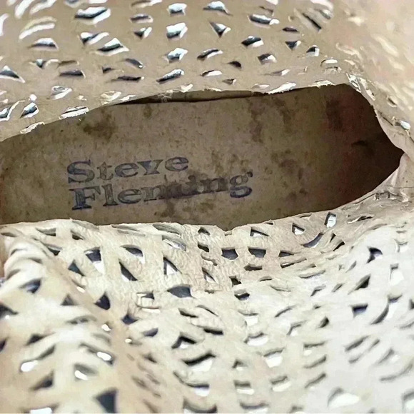 Vintage 80s Steve Fleming Western Blue Mid Calf Boots Perforated Cut Out Boho - Picture 6 of 9